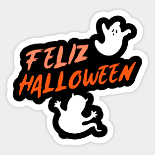 Feliz Halloween (2 ghosts) Sticker